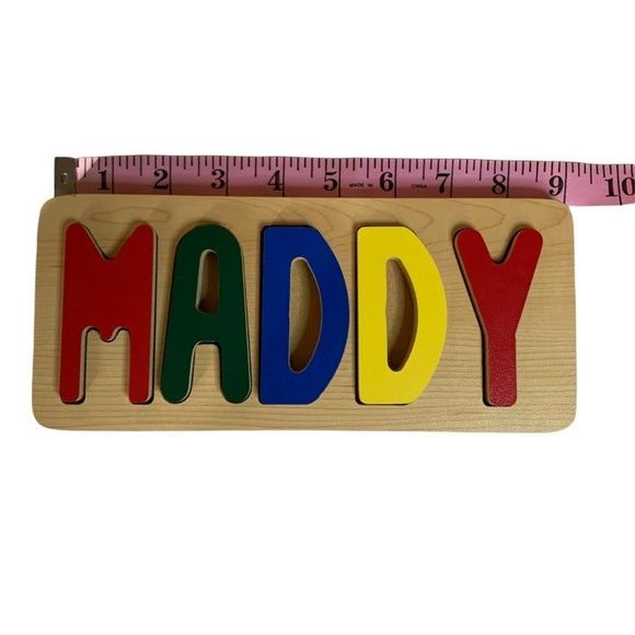 Personalized Maddy 5 Piece‎ Wooden Puzzle Letters Learning Names Colorful Sturdy - Picture 3 of 5